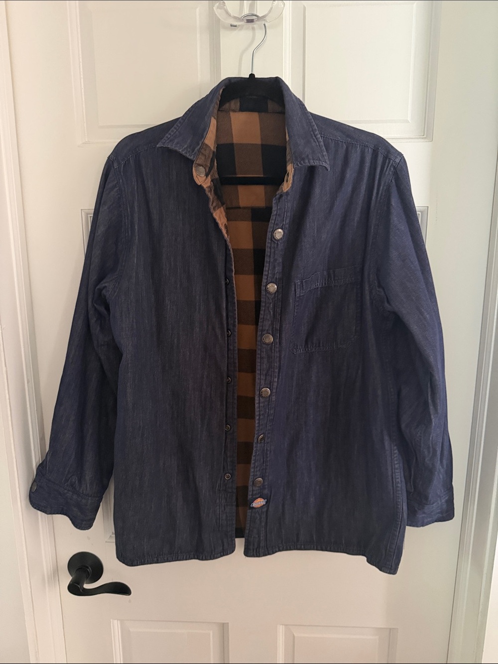 Dickies Reversible Tan and Black check / Jean Button-Down Shirt